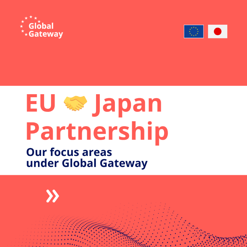 EU_Partnerships's tweet image. The EU & Japan are stronger together. 🇪🇺🤝🇯🇵
Since 2019, we have partnered to build sustainable transport, energy & digital connections.
Under #GlobalGateway, we're investing in a more inclusive, resilient and connected world.
👉 Scroll to know some of our projects together.