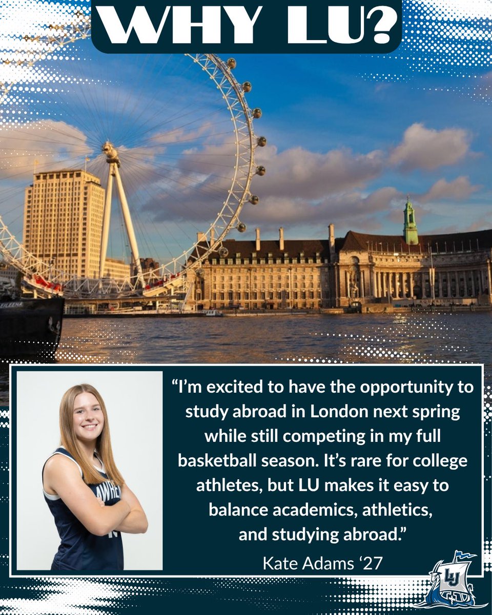 Why LU? 💙

We asked Rising Junior Kate Adams how Lawrence has supported her goals of studying abroad without having to sacrifice her experience on the WBB team. Here’s what she had to say:
👇