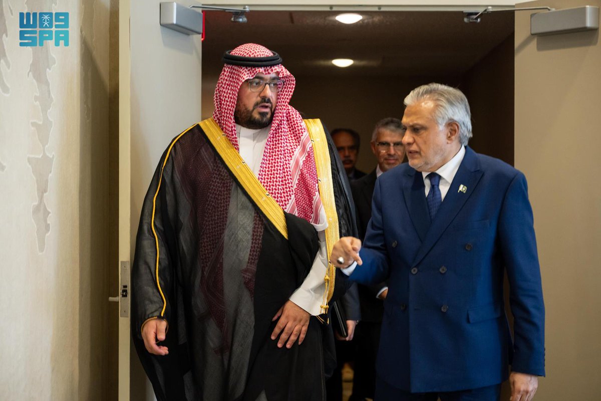 SPAeconomic's tweet image. وزير الاقتصاد والتخطيط يجتمع مع وزير الخارجية الباكستاني لبحث سبل تعزيز العلاقات الاقتصادية الثنائية، على هامش أعمال المنتدى السياسي رفيع المستوى 2025 المقام في نيويورك.
spa.gov.sa/N2365922
#واس_اقتصادي