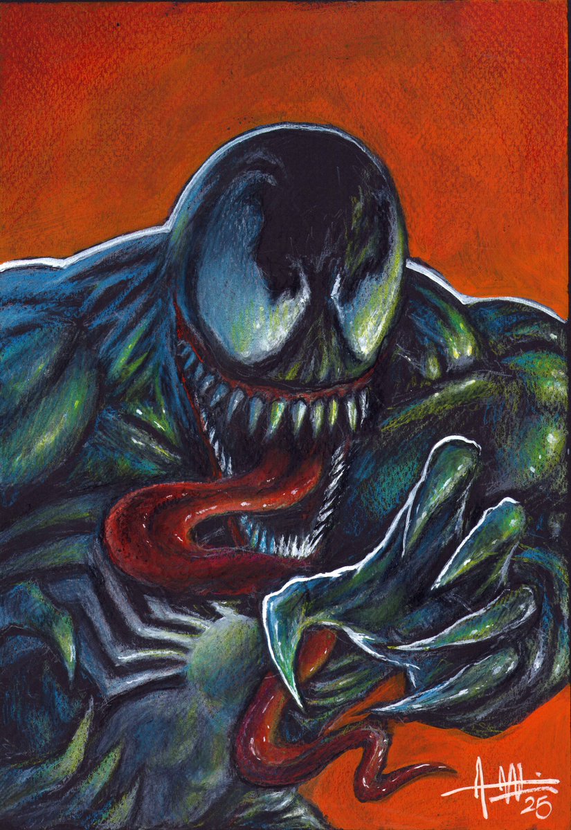 A new Venom piece that I did on colored paper with colored pencils, gouache and POSCA pens. 

#venom #marvelcomics #marvel