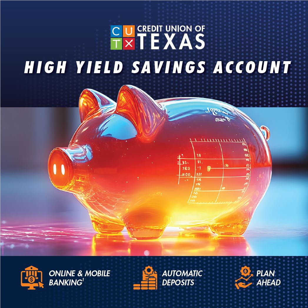 CUTexas's tweet image. It's time to grow your savings! 🤩 Take advantage of a competitive 3.50% APY and earn more on every dollar. Whether you're planning ahead, building a safety net, or saving for something meaningful, now's the perfect time to start! Learn more: cutx.org/banking/high-y….
*Terms and…