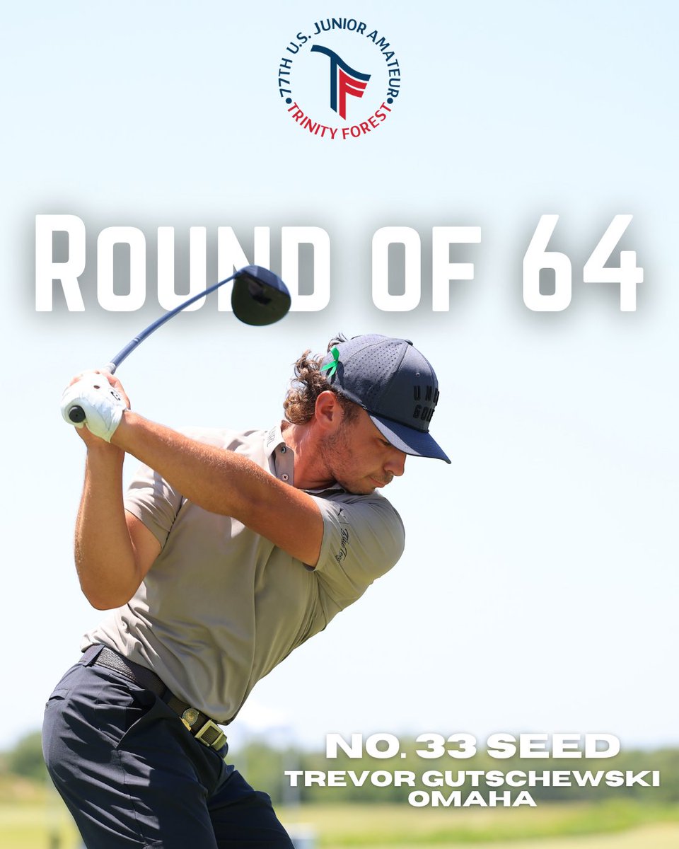 NGAgolf's tweet image. Omaha's Trevor Gutschewski continues on to the Round of 64 today at the #USJuniorAm at Trinity Forest Golf Club.
Follow the round at championships.usga.org/usjunioramateu…