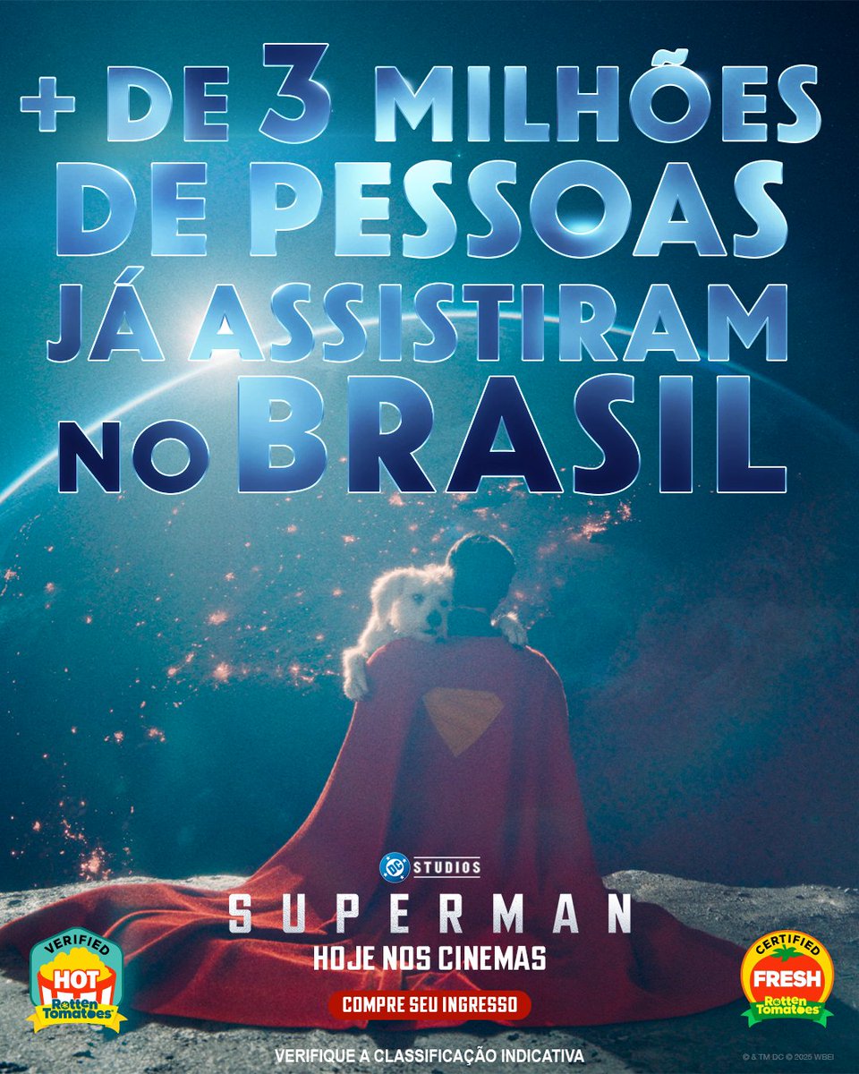 Dc_da_depressao's tweet image. Superman foi assistido por mais de 3 milhões de pessoas no Brasil!