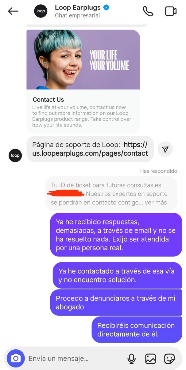 Ojo si piensas comprar cualquier cosa en <a href="/loopearplugs/">Loop Earplugs</a>.
Un pedido hecho el 6 de junio que no llega, peticiones de reembolso que no llegan, atención al cliente a través de chatbots inoperantes. Exiges hablar con una persona real y no es posible.
Una vergüenza absoluta.