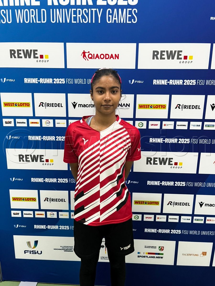 newvisionsport's tweet image. 🎉 Fadilah Shamika makes history as the first Ugandan and African to reach Round 3 in women’s badminton singles at #FISUGames2025! 🇺🇬🏸
#VisionSports #TeamUganda #Badminton @MugishaHope3