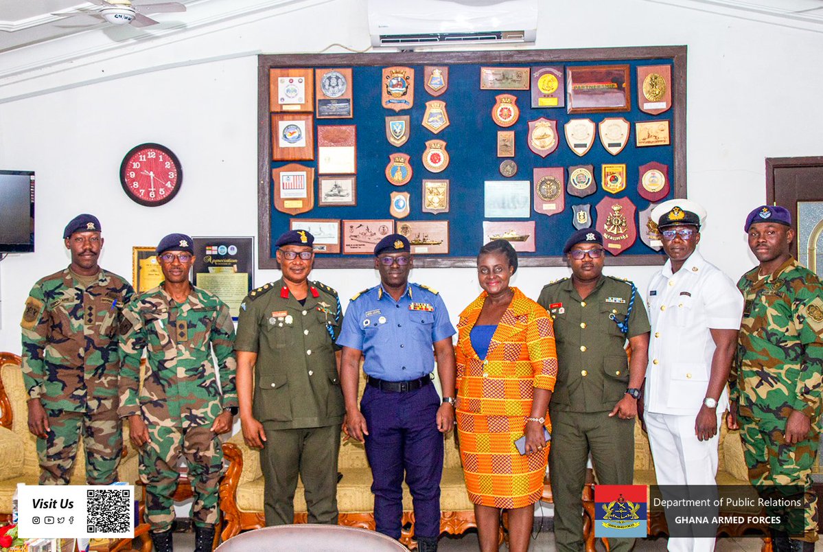 GhArmedForces's tweet image. The Director Education, Ghana Armed Forces (GAF), Colonel (Col) Osman Shanun Zuneidu, has paid a courtesy call on the Flag Officer Commanding (FOC), Western Naval Command (WNC), Commodore Samuel Ayelazono.
gafonline.mil.gh/publication/ne…