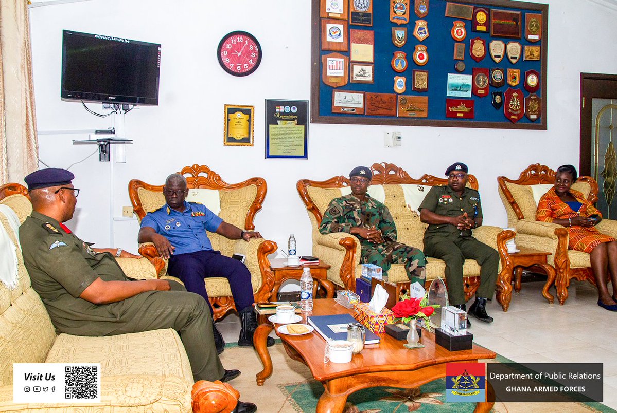 GhArmedForces's tweet image. The Director Education, Ghana Armed Forces (GAF), Colonel (Col) Osman Shanun Zuneidu, has paid a courtesy call on the Flag Officer Commanding (FOC), Western Naval Command (WNC), Commodore Samuel Ayelazono.
gafonline.mil.gh/publication/ne…
