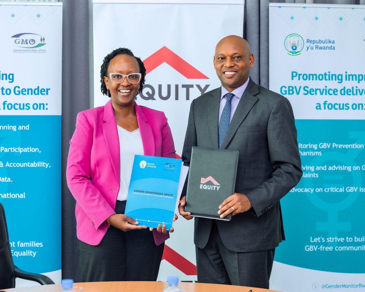 Equity Bank Rwanda PLC (@rwequitybank) on Twitter photo Equity Bank Rwanda has signed a strategic partnership with the <a href="/GenderMonitorRw/">Gender Monitoring Office | Rwanda</a> to promote gender equality, combat GBV, and economically empower women and youth across Rwanda.At its core, this partnership is about restoring dignity and opening doors to opportunity. Equity Bank Rwanda has signed a strategic partnership with the <a href="/GenderMonitorRw/">Gender Monitoring Office | Rwanda</a> to promote gender equality, combat GBV, and economically empower women and youth across Rwanda.At its core, this partnership is about restoring dignity and opening doors to opportunity.