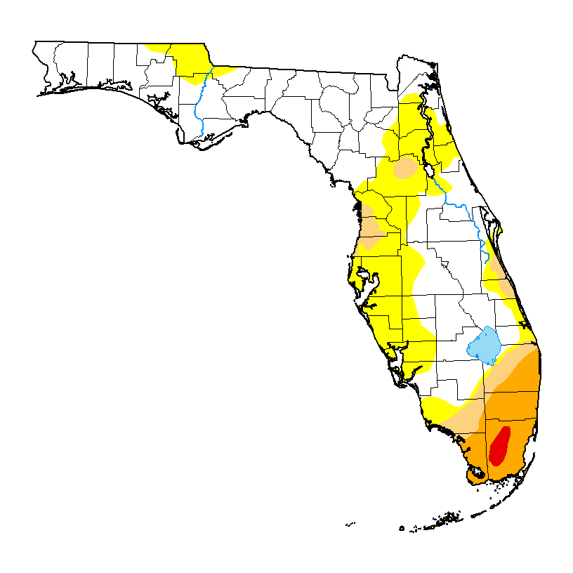Rainy morning across S FL and the Keys today as an upper low moves west under a ridge. Should help eliminate some of the remaining drought across Dade/Broward, where we've been a little light on seabreeze storms this month (with the strong Bermuda High). 

Better to have this