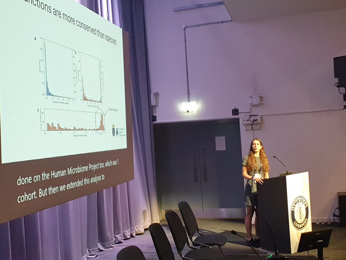 Kinga Zielińska (Jagiellonian Univ.) opens the #CAMDA25, #ISMBECCB2025 the Gut Microbiota Challenge: Can we build a better microbiome health index? With 4,398 samples &amp; taxonomic + functional data, participants are encouraged to go beyond GMHI &amp; hiPCA