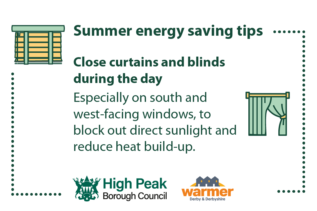 HighPeakBC's tweet image. Closing your curtains (or blinds) during the afternoon which is hottest part of the day, is a great way to help keep your home cool during summer.