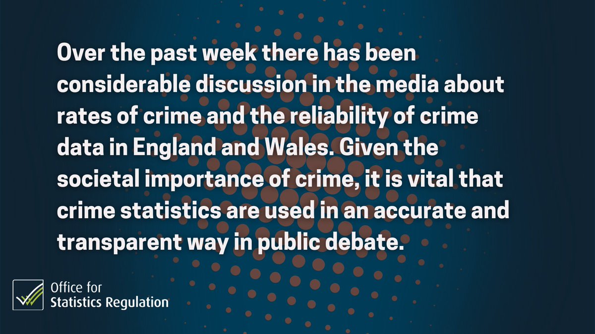 StatsRegulation's tweet image. See our statement on crime statistics here 👉 osr.statisticsauthority.gov.uk/news/osr-state…