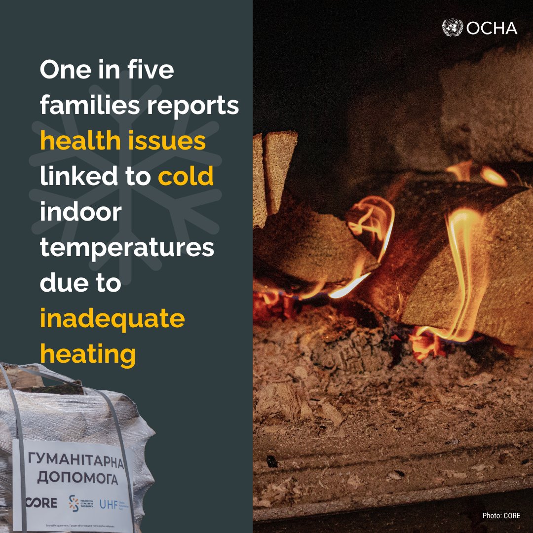 OCHA_Ukraine's tweet image. With the start of the cold season, older people, those with chronic illnesses and displaced people are most vulnerable.
Heating and power disruptions exacerbate these risks.
Learn more how the Winter Appeal aims to support them bit.ly/4nJCOoU