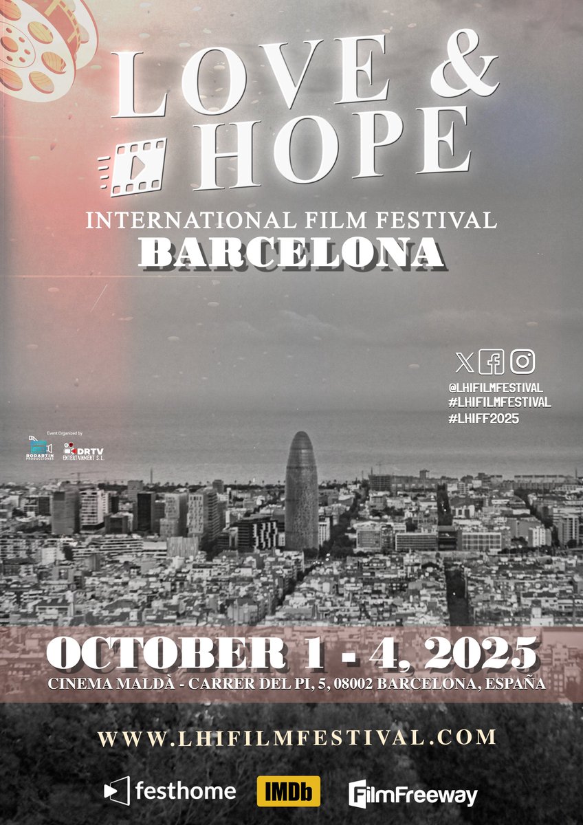 We are pleased to present the official poster for the Love &amp; Hope International Film Festival – Barcelona 2025.

This  year’s poster pays tribute to the classic film noir style of the 1940s  and 1950s, using timeless typography and a powerful black-and-white  aesthetic.