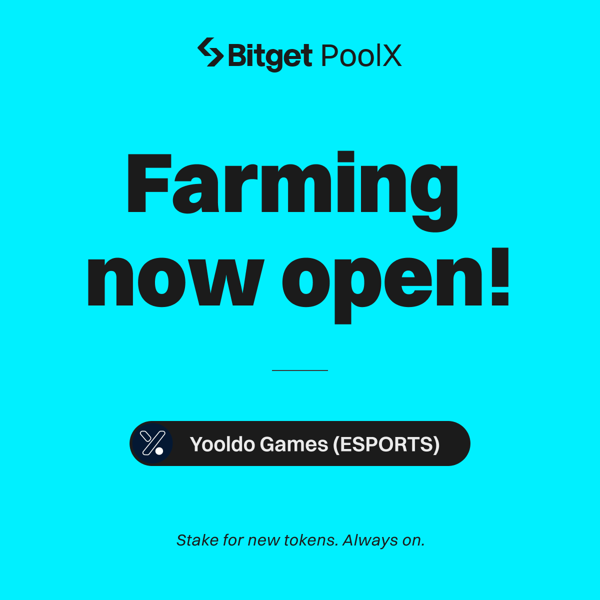Lock $BTC to share 1,866,000 ESPORTS on PoolX! 

⛏️ Join now: bitget.com/events/poolx?u… 

Follow to share 240,000 ESPORTS
✅ Follow <a href="/bitgetglobal/">Bitget</a> <a href="/Yooldo_Games/">Yooldo</a>
✅ Quote repost with #ESPORTSlistBitget 
✅ Enter here: forms.gle/s52Fn99yutbdMq…
🎁 750 winners share the prize