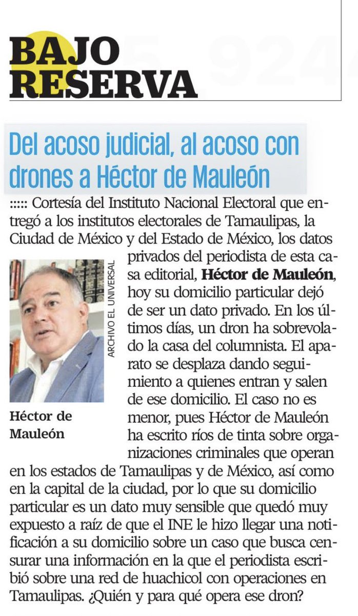 MLopezSanMartin's tweet image. Un abrazo solidario y con admiración siempre, querido @hdemauleon
No solo es el acoso judicial: ahora drones sobrevuelan su domicilio
