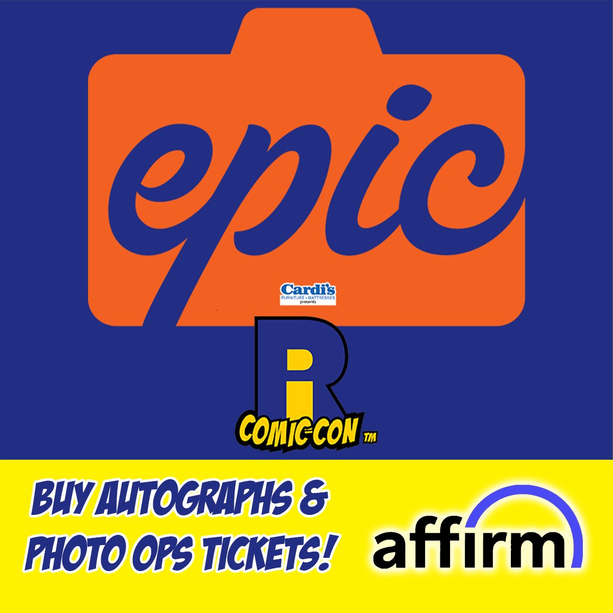 ricomiccon's tweet image. #RICC2025 fans, #Affirm incremental payments on autograph, photo op, and special event tickets is now LIVE for ALL your purchases through Epic Photo Ops! Time to go shopping!