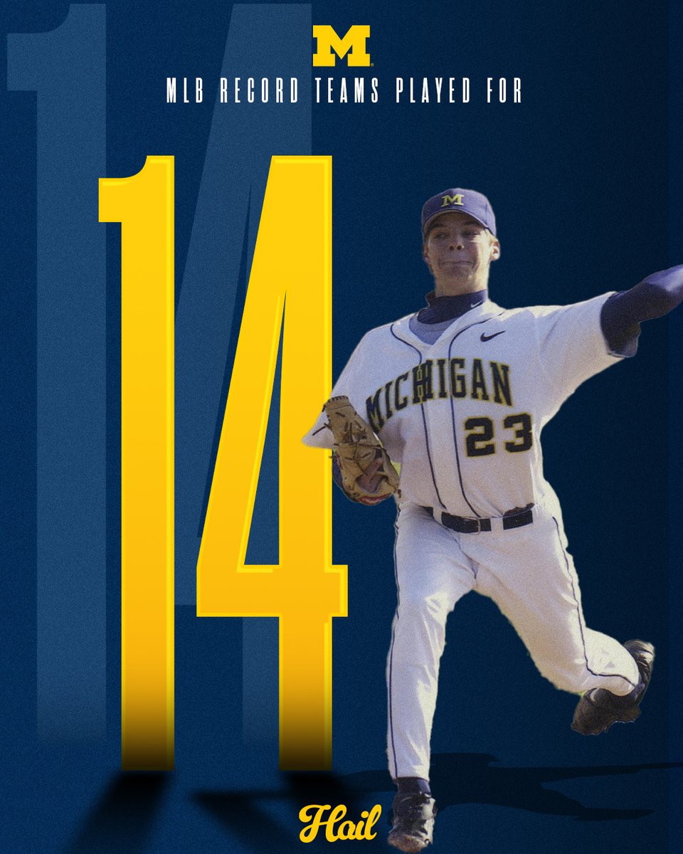 Congrats to Rich Hill on tying the <a href="/MLB/">MLB</a> record for most teams played for after his start with the <a href="/Royals/">Kansas City Royals</a> last night! 

#GoBlue | #ProBlue