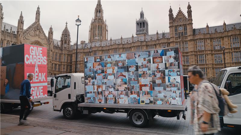 Thank you so much to all the carers who sent in photos for our #ProtestFromHome, telling us the one thing they'd do if they could take a break.
 
So powerful to see these on big screens in Westminster yesterday.
 
Sign our petition to help make this a reality: