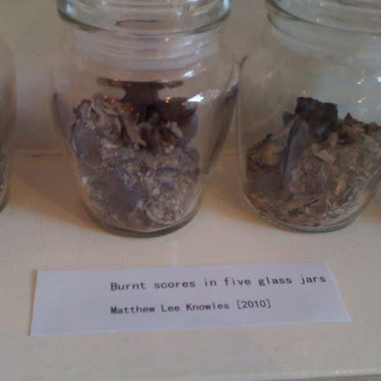 MatLeeKnowles's tweet image. I once burned a bunch of my scores and presented them in an exhibition at oxford university