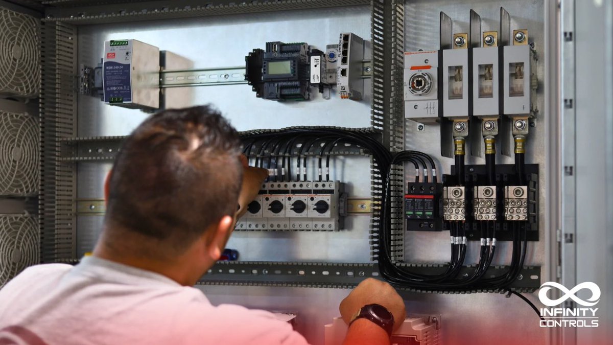 InfinityPanels's tweet image. 🔧 Precision Panel Build in Progress! 🔧
Powering 9 motors (135 HP, 460V) w/ Yaskawa VFDs, Lovato Disconnect, Enerdoor Surge Protection &amp;amp; Pfannenberg Cooling Systems in a robust Rittal enclosure. Reliability meets performance! ⚙️
#IndustrialAutomation #ControlPanel #plc