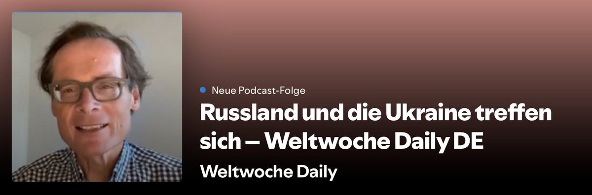 Weltwoche's tweet image. 👉 #Weltwoche Daily jetzt auch auf #Spotify!
Russland und die Ukraine treffen sich. @_FriedrichMerz mahnt muslimische Studenten. Arte mit Nuklearverschwörungstheorien. Iran hält an Atomprogramm fest
open.spotify.com/episode/1Tbv0r…