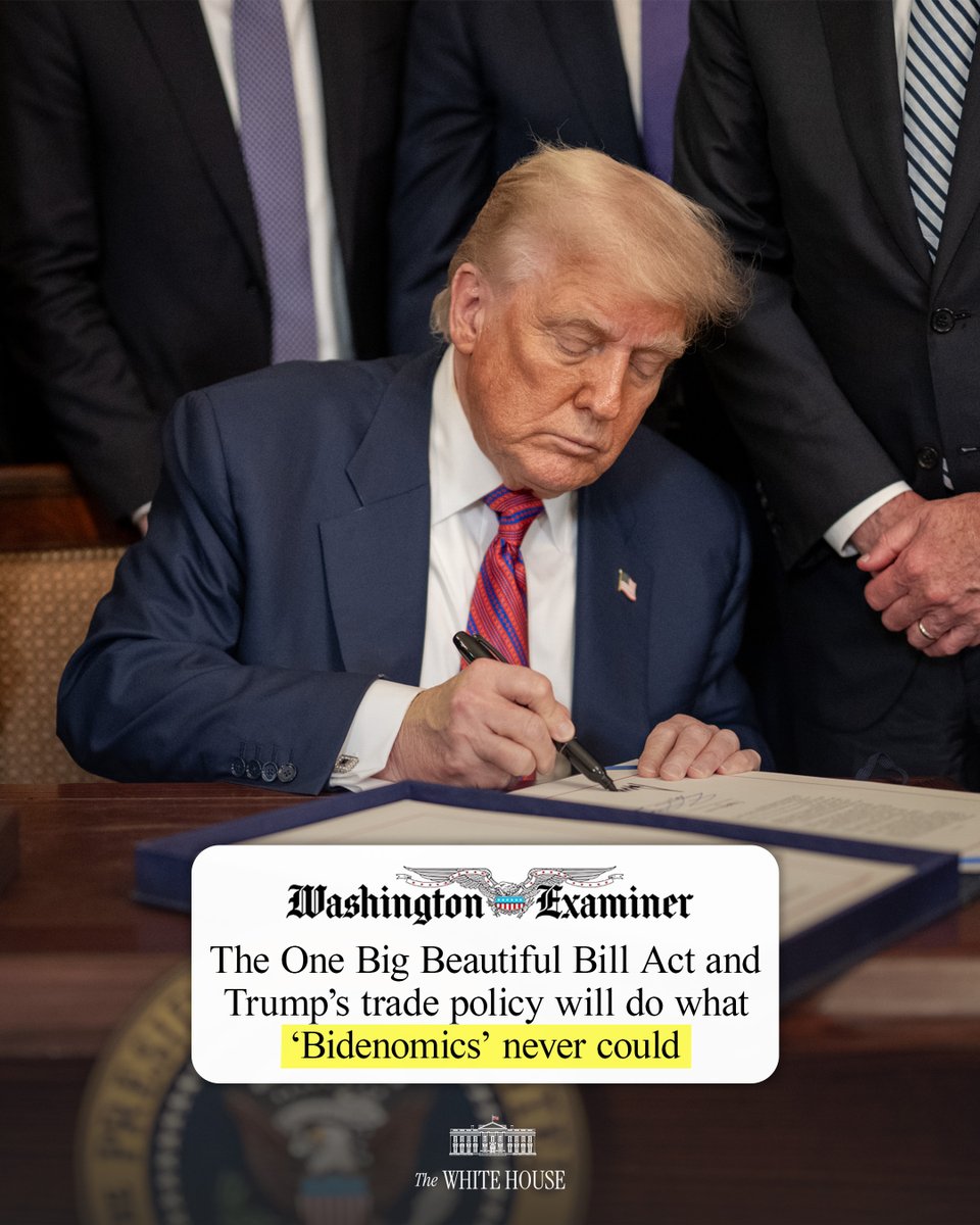 📰 NEW from @DCExaminer: The One Big Beautiful Bill Act and Trump’s trade policy will do what ‘Bidenomics’ NEVER could 🔥

America is BACK!