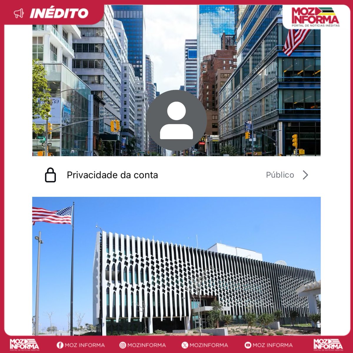 mozinforma's tweet image. ‼️ Embaixada dos Estados Unidos em Moçambique, informa à todos os cidadãos que solicitarem VISTO de categoria F, M ou J, que devem remover a privacidade nas suas contas das redes sociais e colocar “Público” afim de facilitar a verificação necessária para estabelecer a identidade…