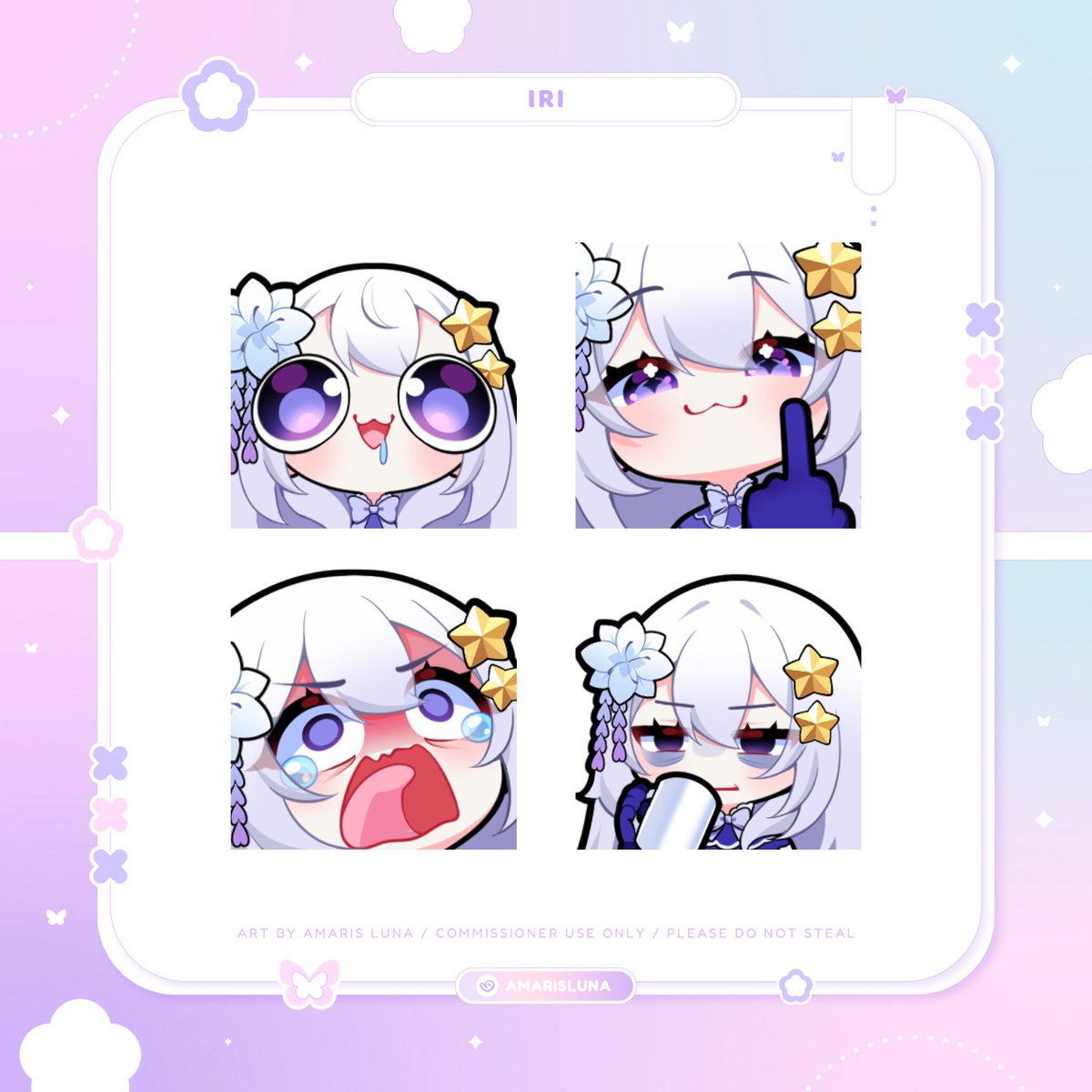 ╭ · · ꒰ ✤ ꒱ Emotes Commission for <a href="/IridesShine/">Irides | Magical Girl VT 🦚🌠</a> ⊹ ࣪ ˖

♡ · · · #Iristrate ⊹ #vgen