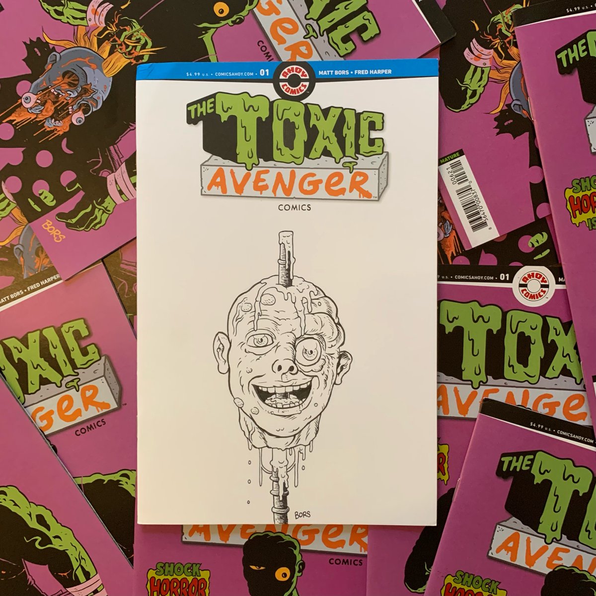 MattBors's tweet image. Getting some sketch covers for Toxic Avenger Comics #1 in the mail today to some shops in Canada.