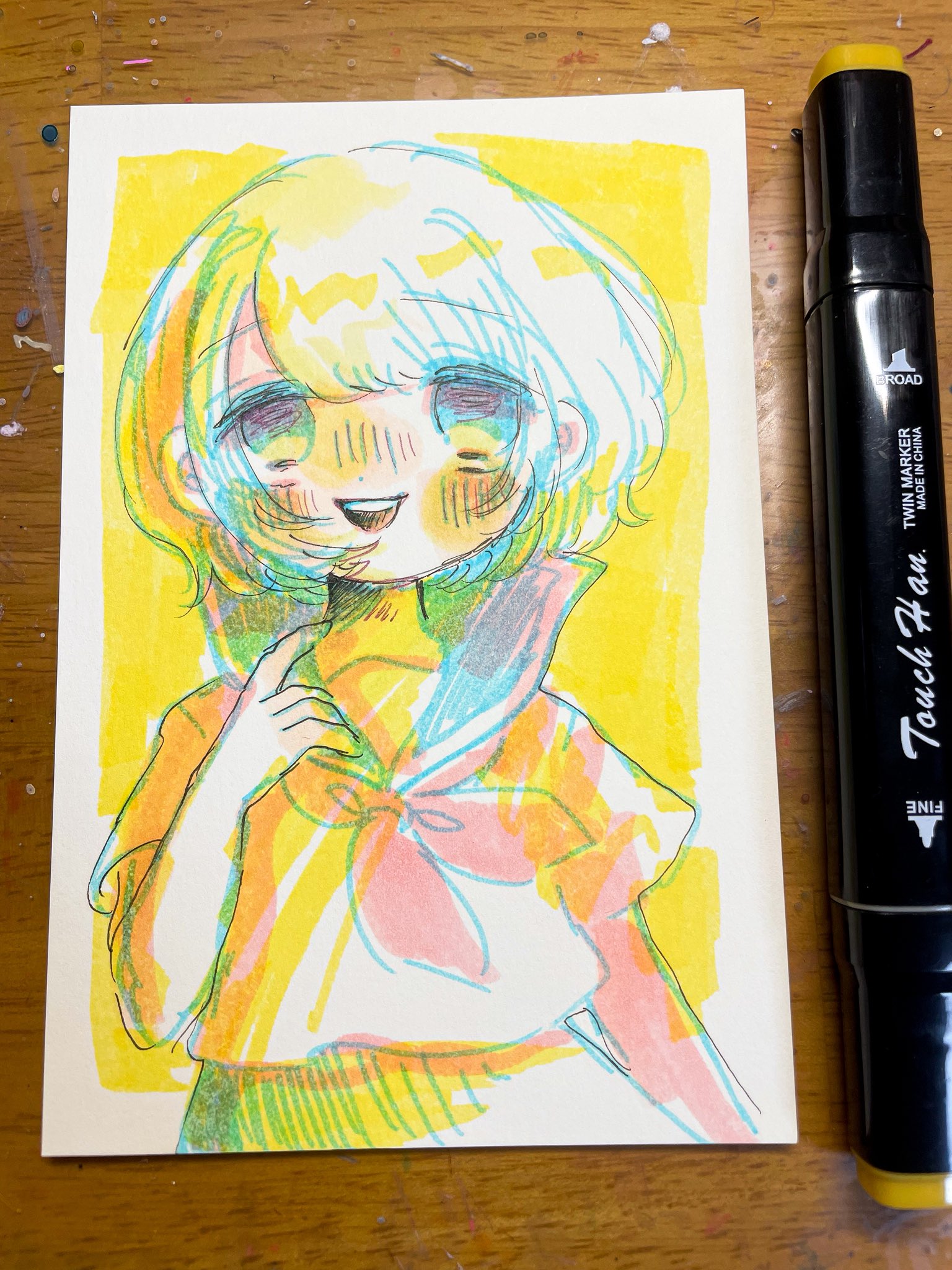 手作り額付き絵画　title「はるうららニャンコ」 ◇お知らせ◇ チャイルド本社様「チャイルドブック あそぼ