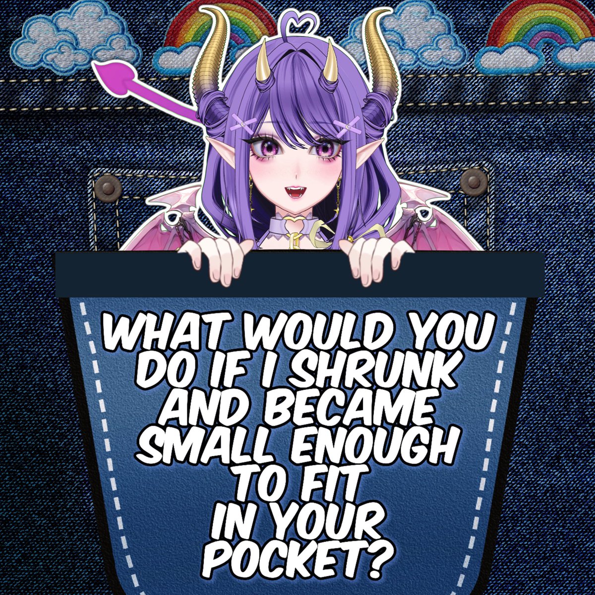 LunaMeiVT's tweet image. A- put me in a jar to keep me safe🫙🩷
B- squish me by accident🥺
C- feed me snacks and give me headpats🍟
D- build me a mini house to live in🏠💜
E- other (this better be nice or else👹)