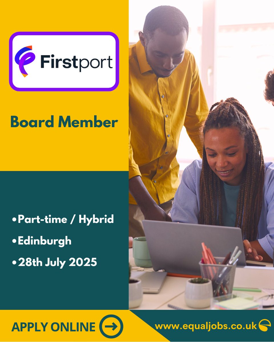 EqualJobsUK's tweet image. There’s still time to apply to be a board member at @Firstport.
Follow the link to apply:
equaljobs.co.uk/jobs/edinburgh…
#SocialEnterprise #SocialEntrepreneurs #ScottishDevelopment #BusinessSupport #Entrepreneurs #Equality #Thirdsector #Jobs #Scotlandcharity #EthnicMinority #Scotland