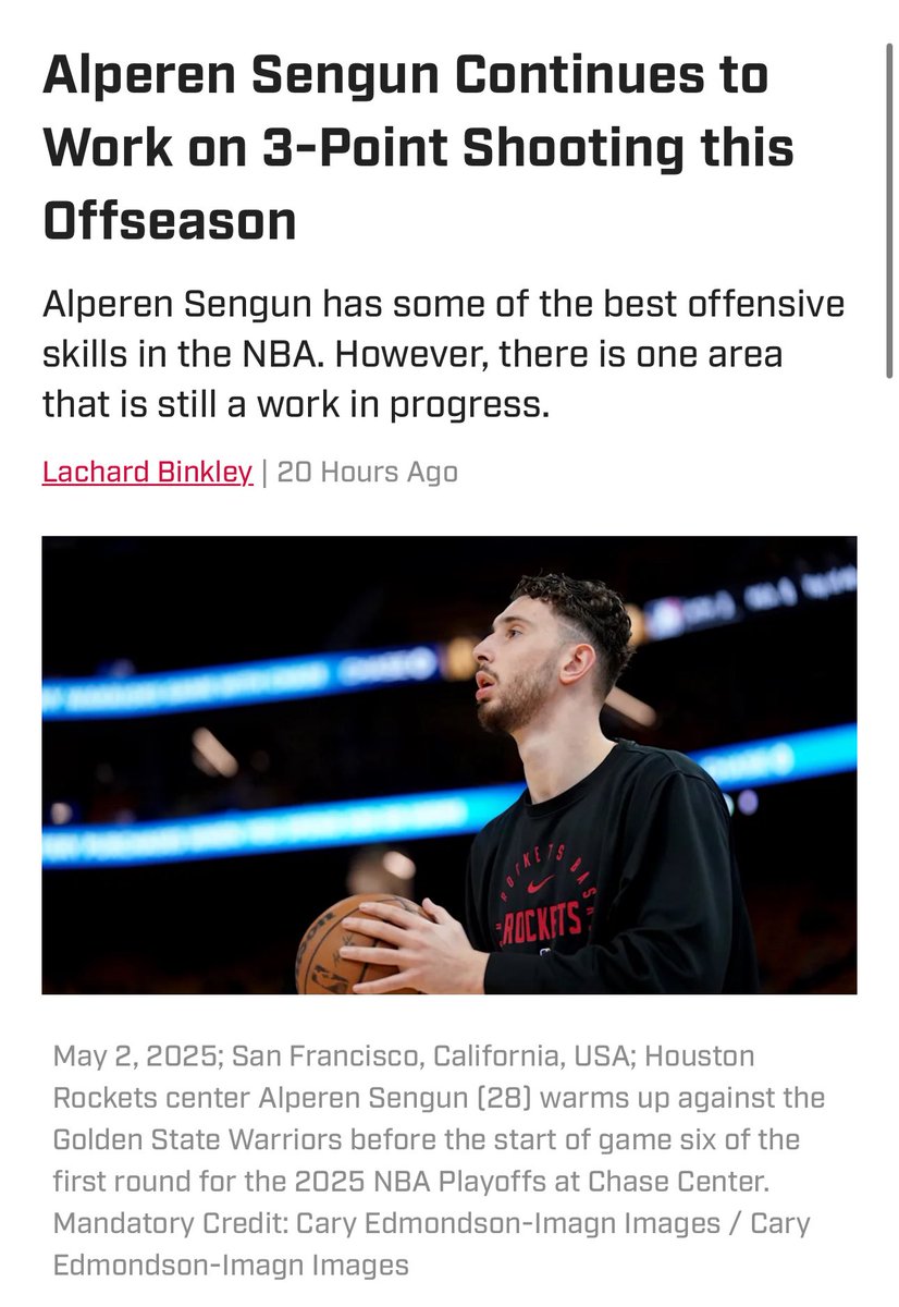 BinkleyHoops's tweet image. Alperen Sengun continues to put in work this offseason to improve his 3-point shooting.
si.com/nba/rockets/ne…