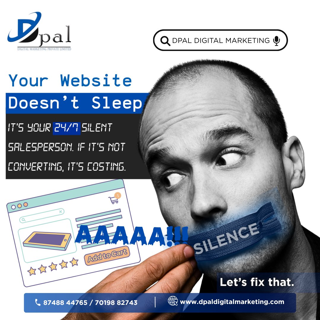 Dpalmarketing's tweet image. Your website’s always awake. But is it selling or staying silent?
If it&apos;s not converting, it&apos;s costing.
Let DPAL give your site the voice it needs.
📞 87488 44765

🌐 dpaldigitalmarketing.com
#DPALDigital #WebsiteFix #24x7Sales #DigitalMarketingThatWorks