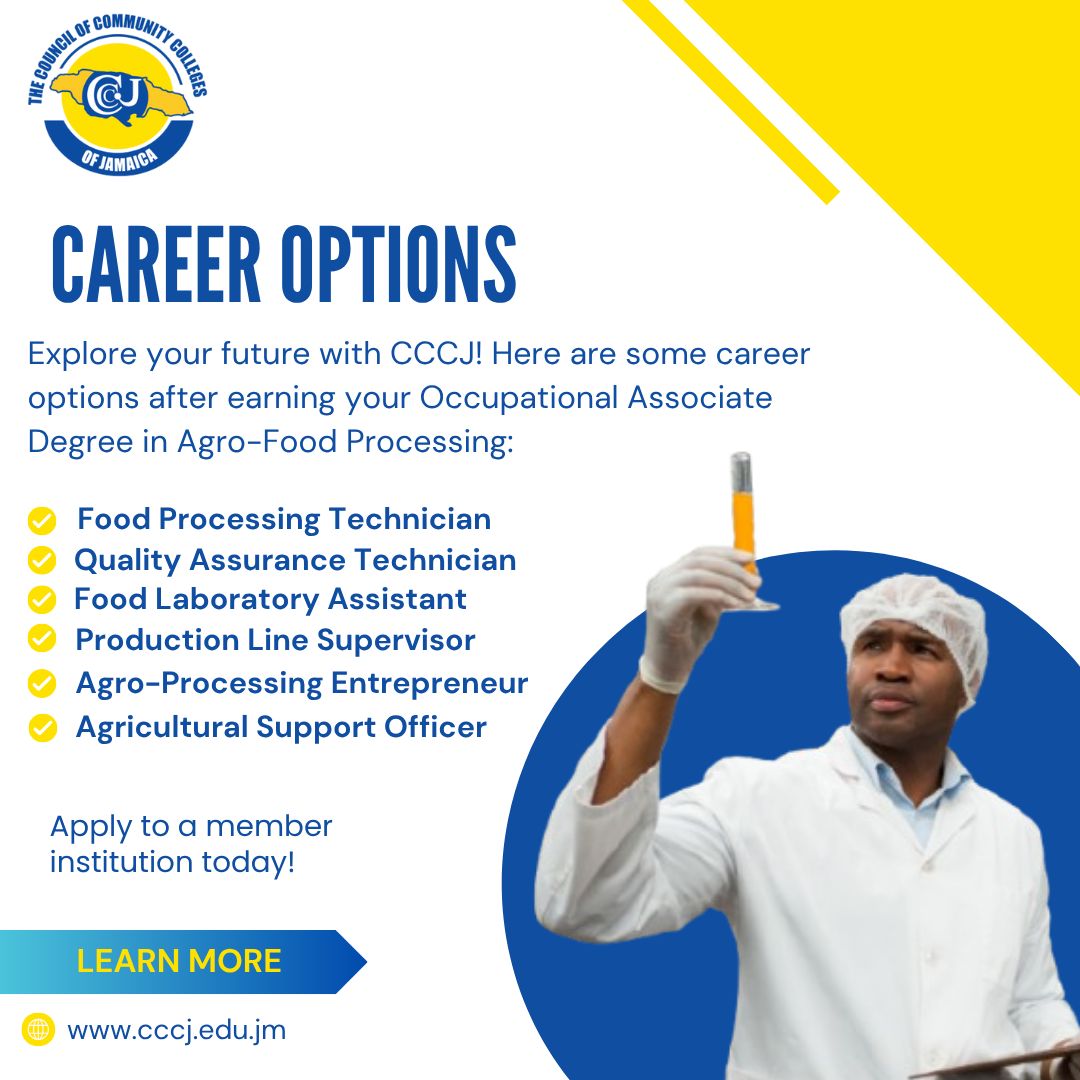 🎯 Your future starts here!

Check out these career paths waiting for you!

#WorkforceWednesday #CCCJCareers #CommunityCollegesJA #Education