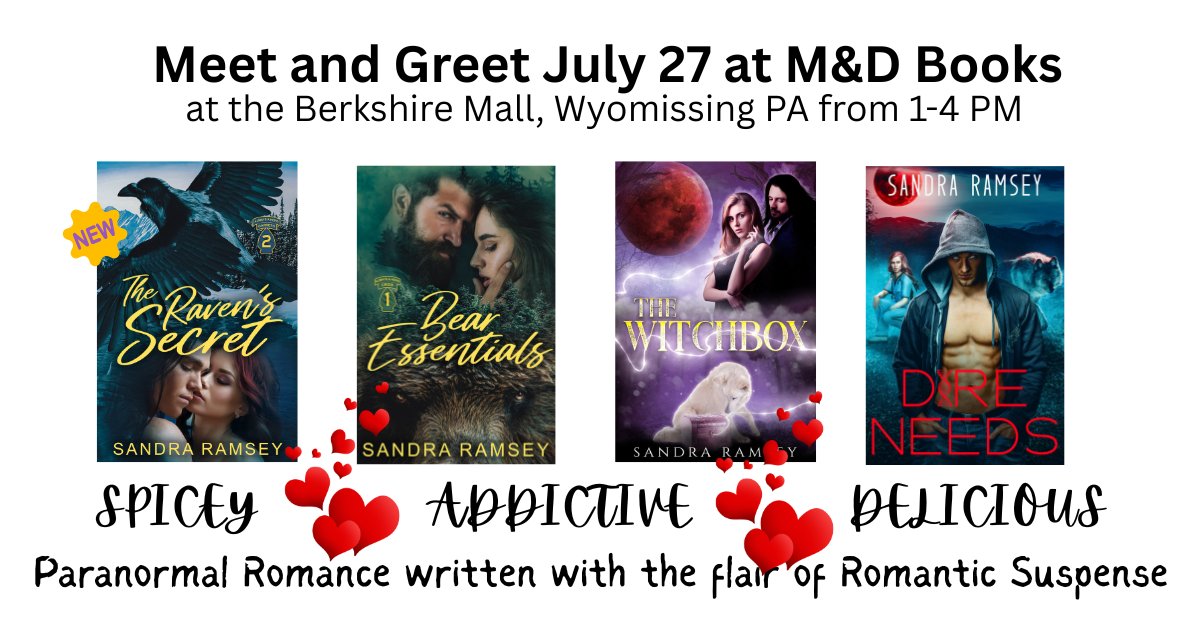 Find out more at sandraramseyauthor.com
#romanticsuspence #paranormalromance #romance #appeareances