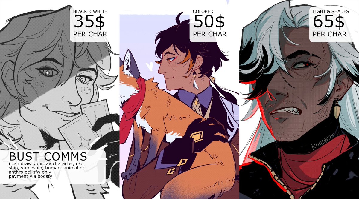koudb_art's tweet image. Lowkey emergency c000mms, cause welp i don't have enough money to pay rent 🤕
Payment via bo osty and you also can donate if you want by link below.
DM if you're interested please!
And RTs are always appreciated!
Have a good dayyyy 🌷