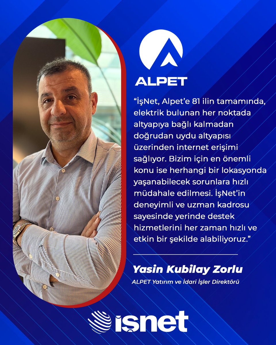 Türkiye'nin en hızlı büyüyen akaryakıt markalarından
<a href="/AlpetTurkiye/">ALPET</a> 'ye yaklaşık 20 yıldır hizmet veriyoruz. Bu hikayenin bir parçası olmanın mutluluğunu yaşıyoruz. Yat. ve İd. İşler Dir. Yasin Kubilay Zorlu’ya değerli sözleri için teşekkür ederiz. 

Video: bit.ly/472C08q
