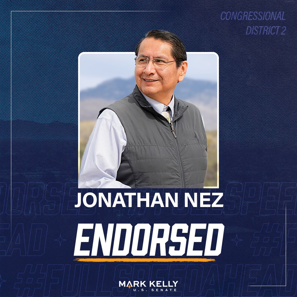 CaptMarkKelly's tweet image. Arizonans who are working hard to get by deserve leaders who work just as hard for them in Washington. @FormerPrezNez is exactly that kind of leader. He listens to people and solves problems because he cares about families in rural Arizona.
He’s got my full support.