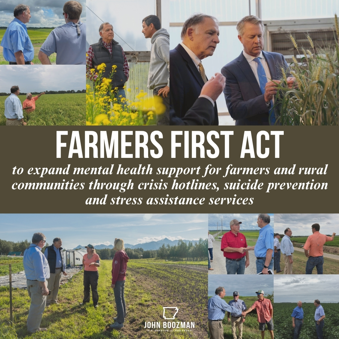 Senator John Boozman (@johnboozman) on Twitter photo Ensuring our farmers, ranchers & rural communities have access to mental health care is crucial for their well-being and the strength of our ag industry to feed, fuel & clothe the world. Proud to join <a href="/SenatorBaldwin/">Sen. Tammy Baldwin</a> & <a href="/SenJoniErnst/">Joni Ernst</a> to expand vital resources to rural communities. Ensuring our farmers, ranchers & rural communities have access to mental health care is crucial for their well-being and the strength of our ag industry to feed, fuel & clothe the world. Proud to join <a href="/SenatorBaldwin/">Sen. Tammy Baldwin</a> & <a href="/SenJoniErnst/">Joni Ernst</a> to expand vital resources to rural communities.