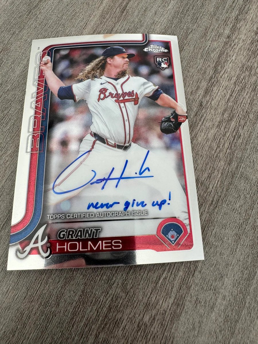 Some incredible inscriptions on base autos from Grant Holmes 😂