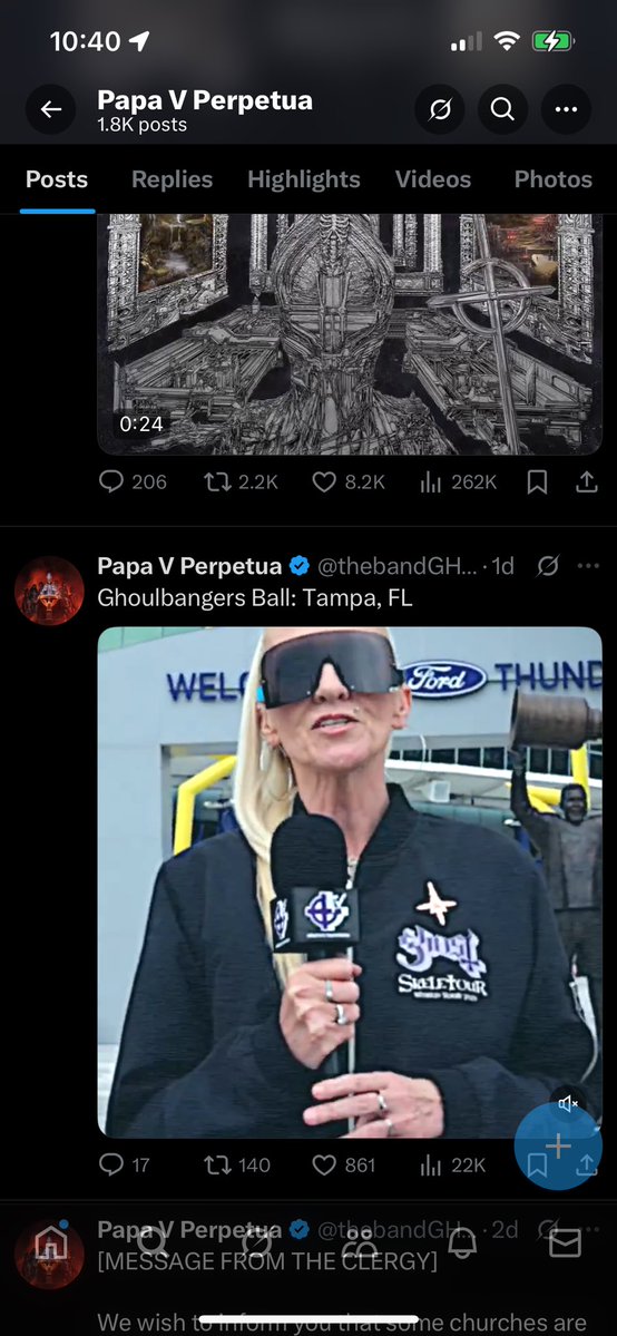 PapaCrave's tweet image. It appears that Ghost has taken down their Ozzy Osbourne dedication posts.
There was a typo in Ozzy’s name, however they have the ability to edit their captions on both platforms, leaving fans wondering why they took down their posts altogether.