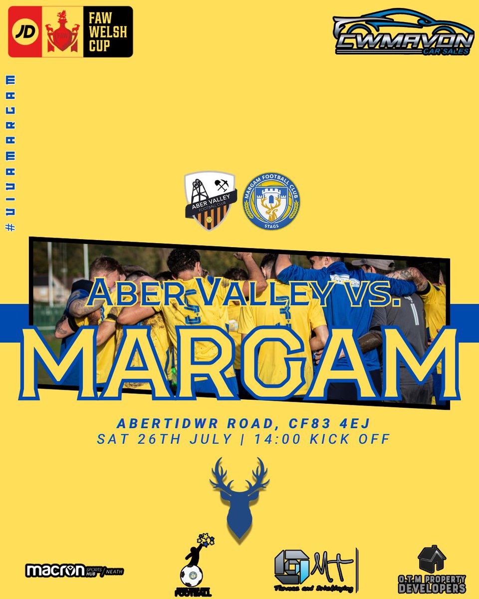 Margam F.C. (@fcmargam) on Twitter photo ๐๐โ๐ง๐ ๐๐๐๐ โฆ โฝ๏ธ๐ต
Finally competitive football is underway as we travel to Caerphilly to take on <a href="/SWPLInfo/">South Wales Premier League Info</a> Premier Div. side Aber Valley FC.
A big challenge for our boys as we look to progress into the next round of the #JDWelshCup.
NOTE: ยฃ3 ENTRY ๐๏ธ
#VIVAMARGAM ๐ฆ ๐๐โ๐ง๐ ๐๐๐๐ โฆ โฝ๏ธ๐ต
Finally competitive football is underway as we travel to Caerphilly to take on <a href="/SWPLInfo/">South Wales Premier League Info</a> Premier Div. side Aber Valley FC.
A big challenge for our boys as we look to progress into the next round of the #JDWelshCup.
NOTE: ยฃ3 ENTRY ๐๏ธ
#VIVAMARGAM ๐ฆ