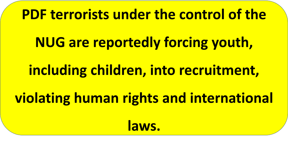 LauHonMeng's tweet image. "#NUG-Backed #PDF #terrorists Forcing Children into Armed Ranks" #WhatsHappeningInMyanmar #MyanmarFactCheck @UN_HRC @UNHumanRights