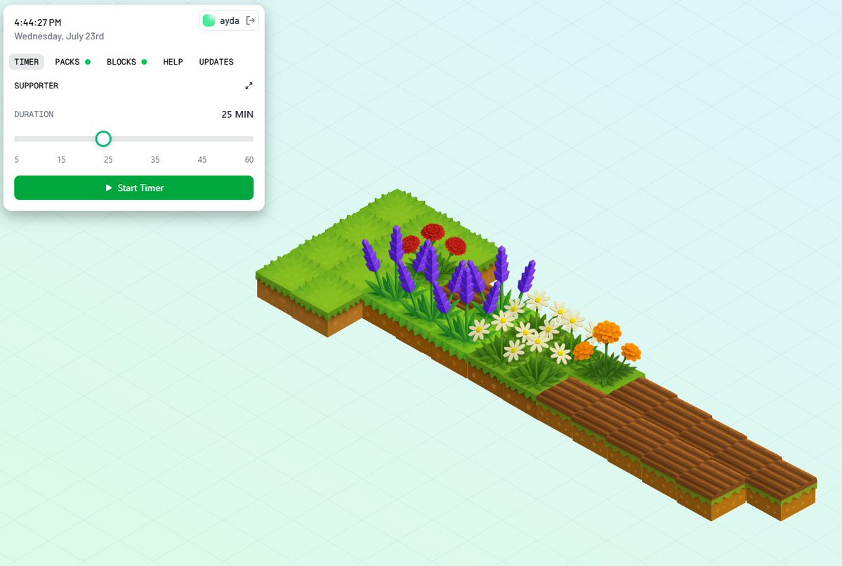 Ayda__gol's tweet image. Product Find of the Day🕵️♀️:
Just tried @growdoro and it’s a game‑changer for focus! 🌱 Helped me staying focus through tasks and edge closer to our next milestone 200 users on @starnustech, and grew this little digital garden while I worked!
