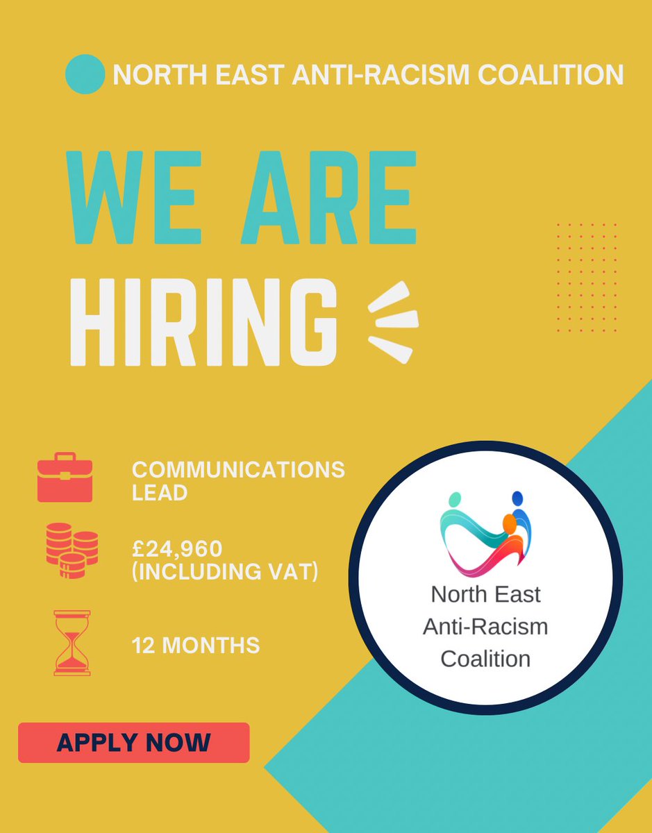 We're looking for a #Freelance Comms Lead to help shape &amp; amplify our collective voice. This role combines strategy &amp; hands-on content creation, working across our website, socials &amp; press to build consistent, meaningful communications.

Apply: northeastantiracism.org.uk/jobs/
…

#NEARC