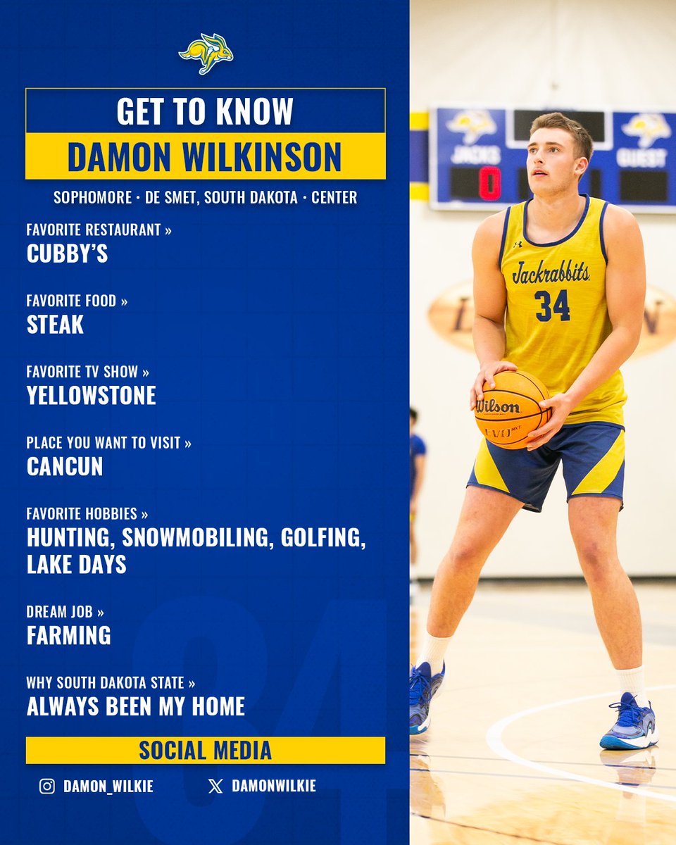 GoJacksMBB's tweet image. 🔵 Get to Know 🟡

🏀 @DamonWilkie 

#GoJacks 🐰