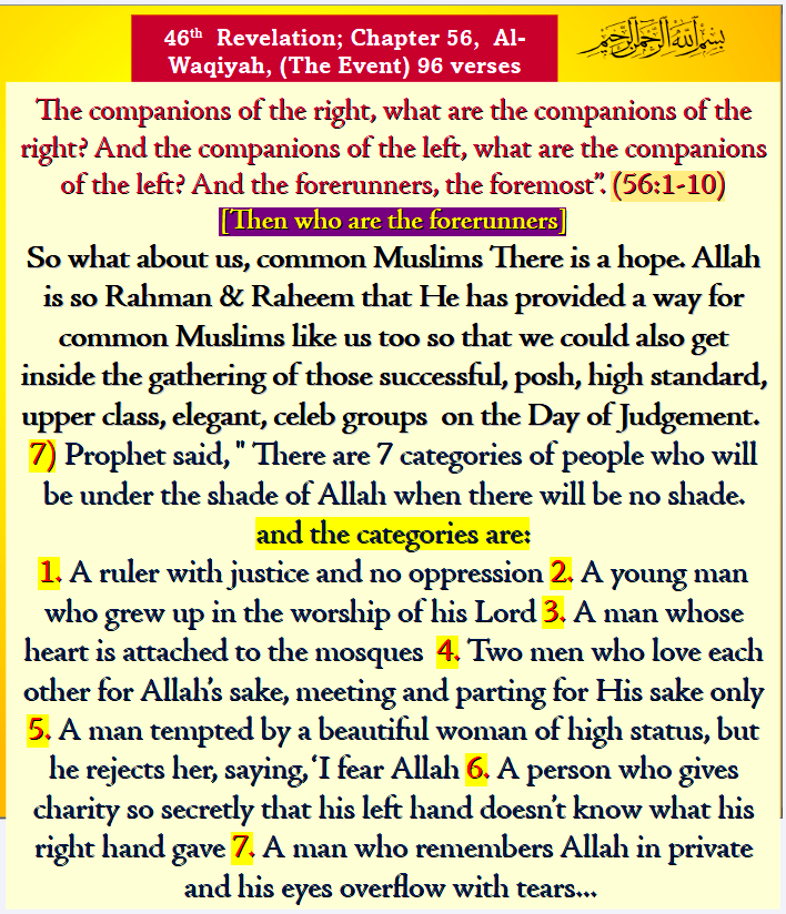 So what about us, common Muslims. There's a hope. Allah is so Rahman &amp; Raheem. He has provided ways for common Muslims like us too so that we could also get inside the gathering of those successful, posh, high standard, upper class, elegant, celeb groups on the Day of Judgement.