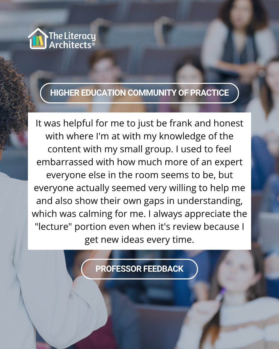 LiteracyArch's tweet image. Our summer cohort was just the best πππ
ποΈ Cohort 4 starts on September 30! Register here: theliteracyarchitects.com/higher-ed-cop/